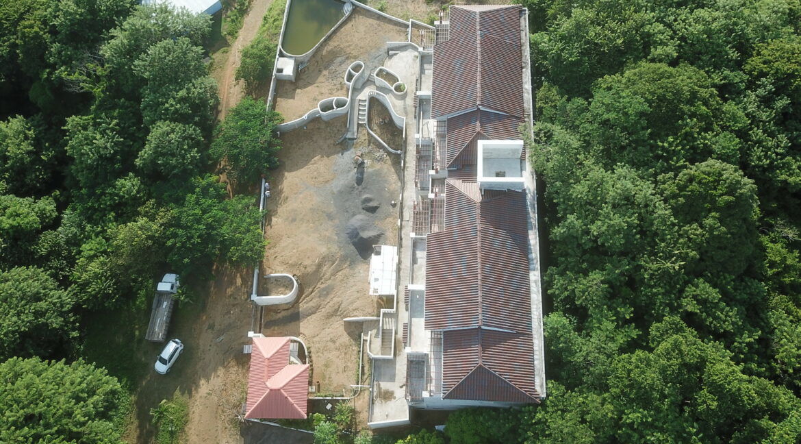 aerial shot of condo complex